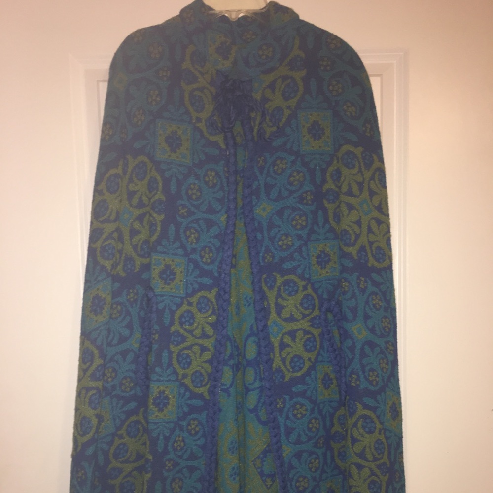 Vintage 1950’s cape. Multi colored blue/green. - Picture 3 of 3